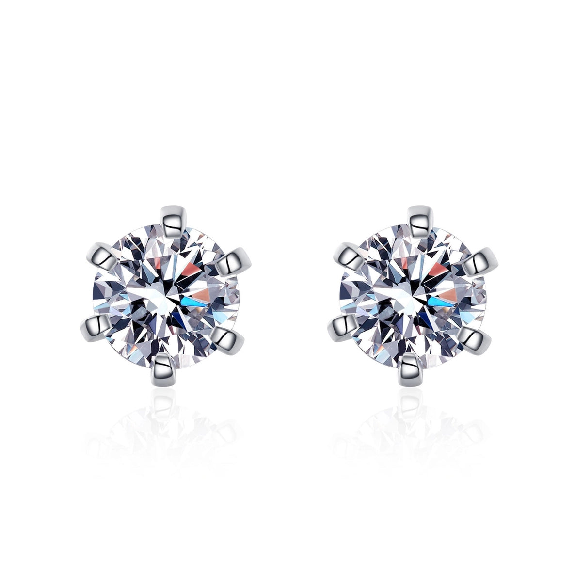 Six-Prong Moissanite Stud Earrings