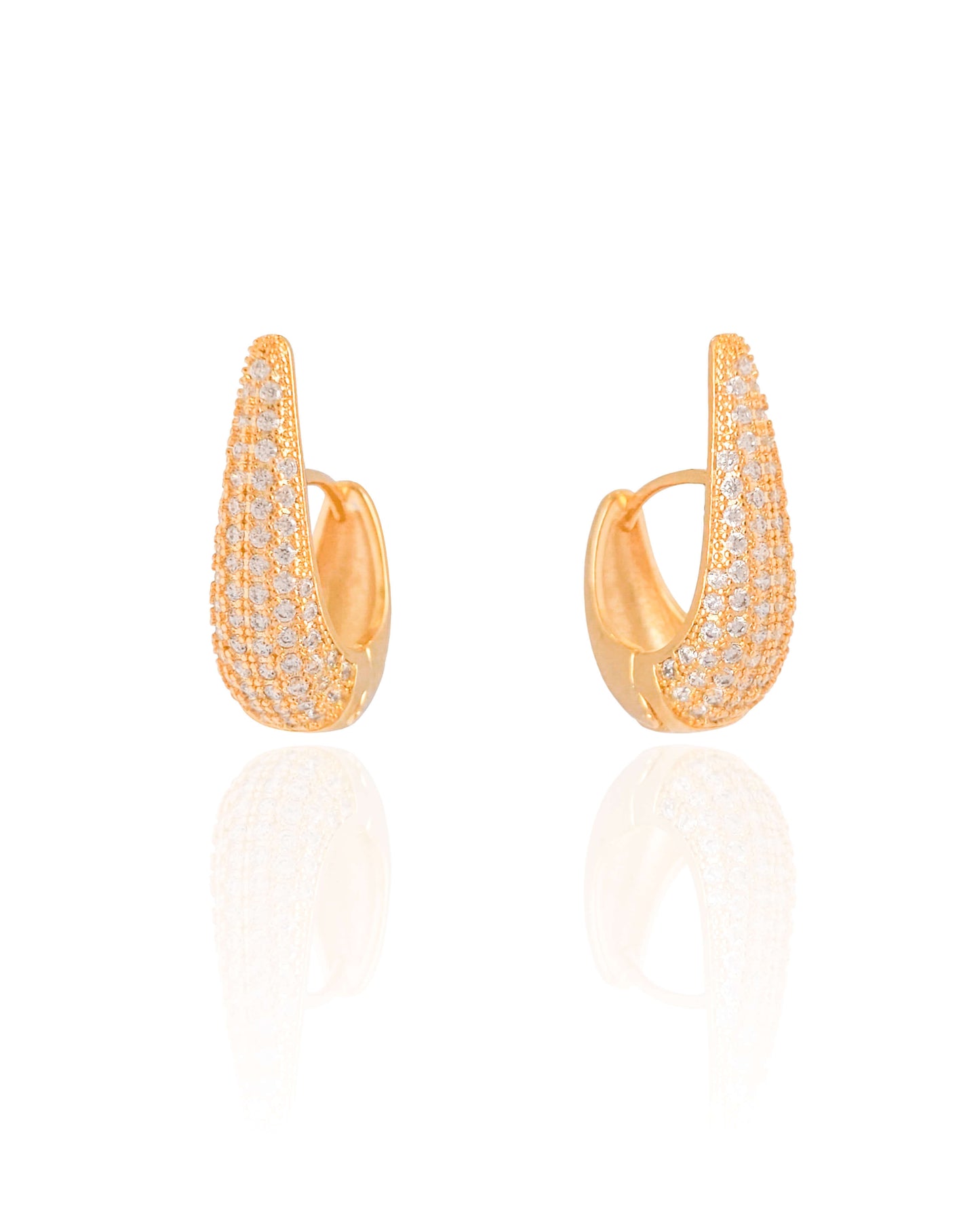 Brinco Argola Click Gota Cravejada
