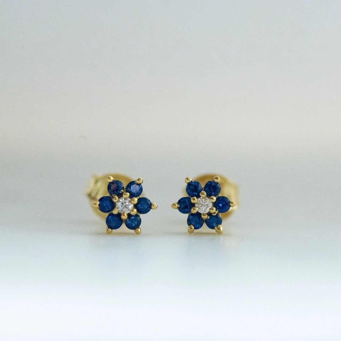 Ruby Flower Stud
