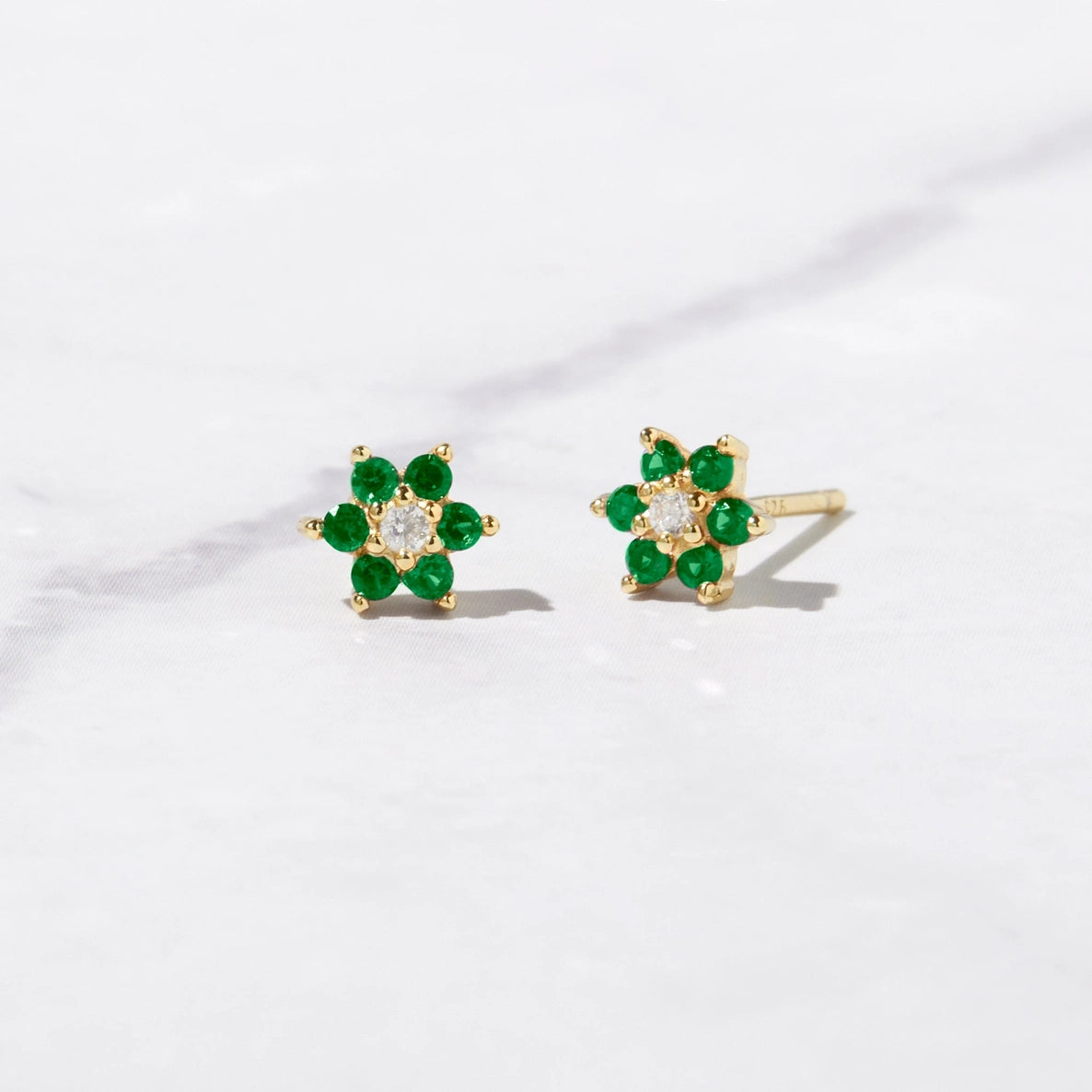 Ruby Flower Stud