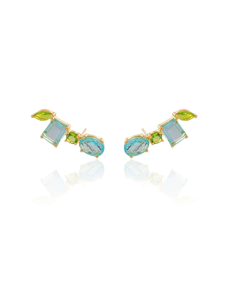 Ear Cuff Quadrado Oval Colorido