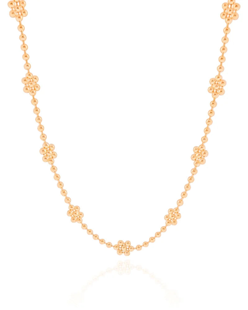 Choker Flores Bolinhas