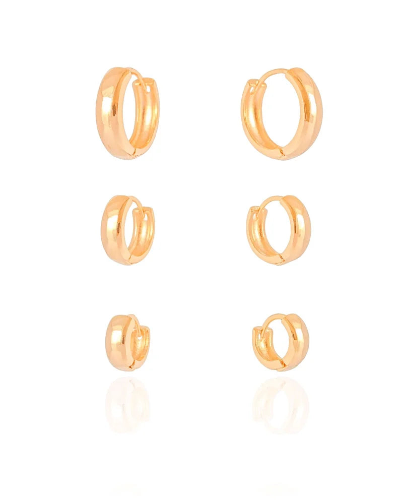 Trio de Argolas Lisas