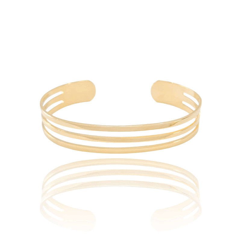 Bracelete Vazado Três Filetes Lisos