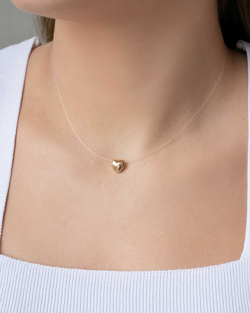 Choker Nylon Coração Liso - 8 mm