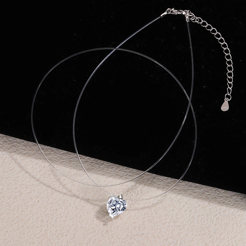 Moissanite Heart Necklace