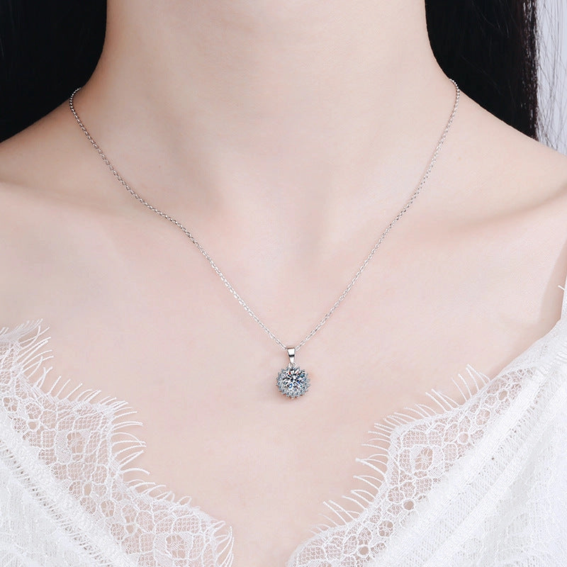 Moissanite Snowflake Pendant Necklace