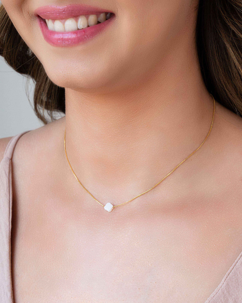 Choker Veneziana Trevo Madreperola