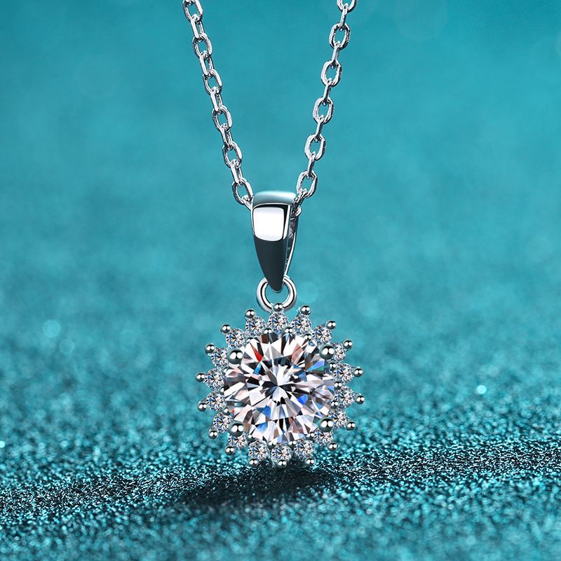 Moissanite Snowflake Pendant Necklace