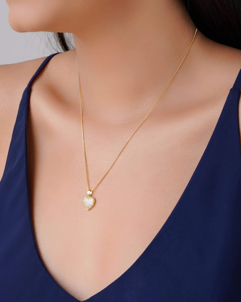 Conjunto Coracao Cravejado Cristal