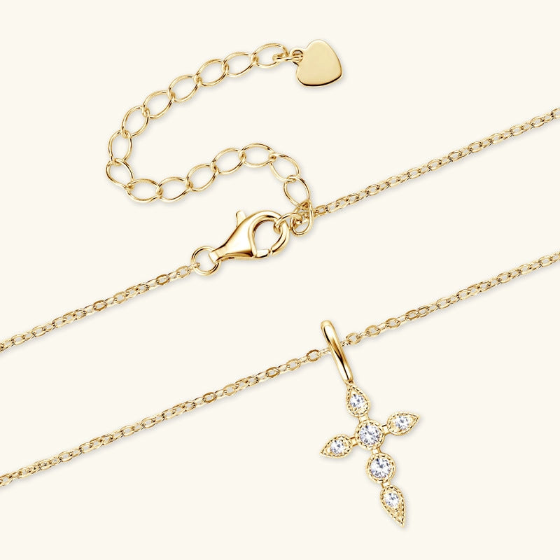 Moissanite Cross Pendant Necklace