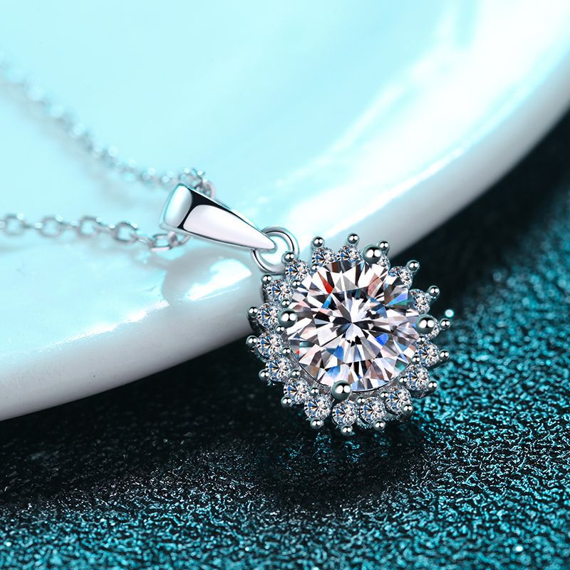 Moissanite Snowflake Pendant Necklace