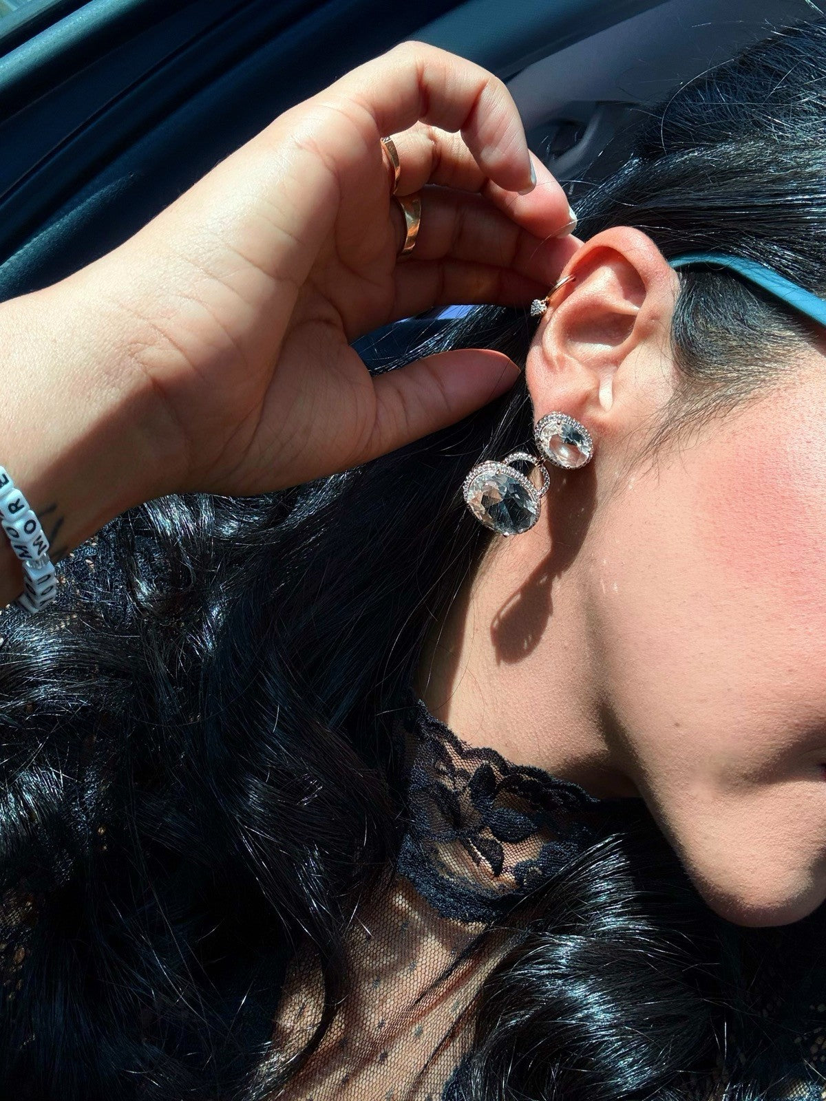 Oval Crystal Earrings