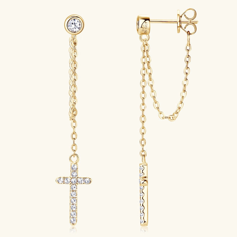 Cross Dangle Drop Earrings