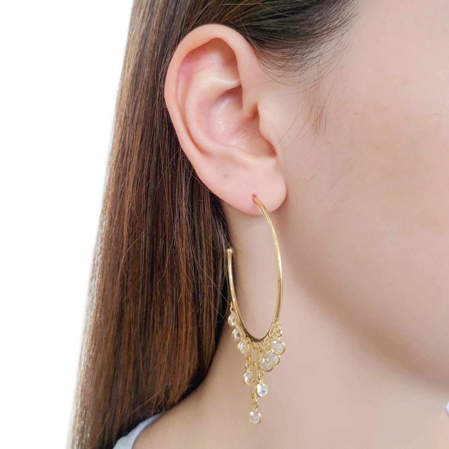 Crystal Gotas Hoops