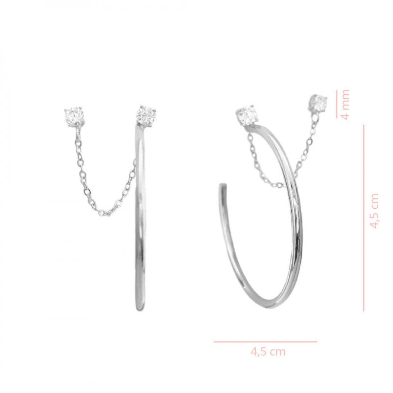 Argola Cristal Elos Branco