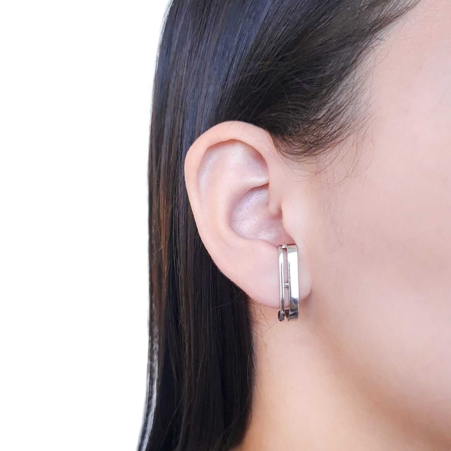 Liso Filetes Branco Ear Hook