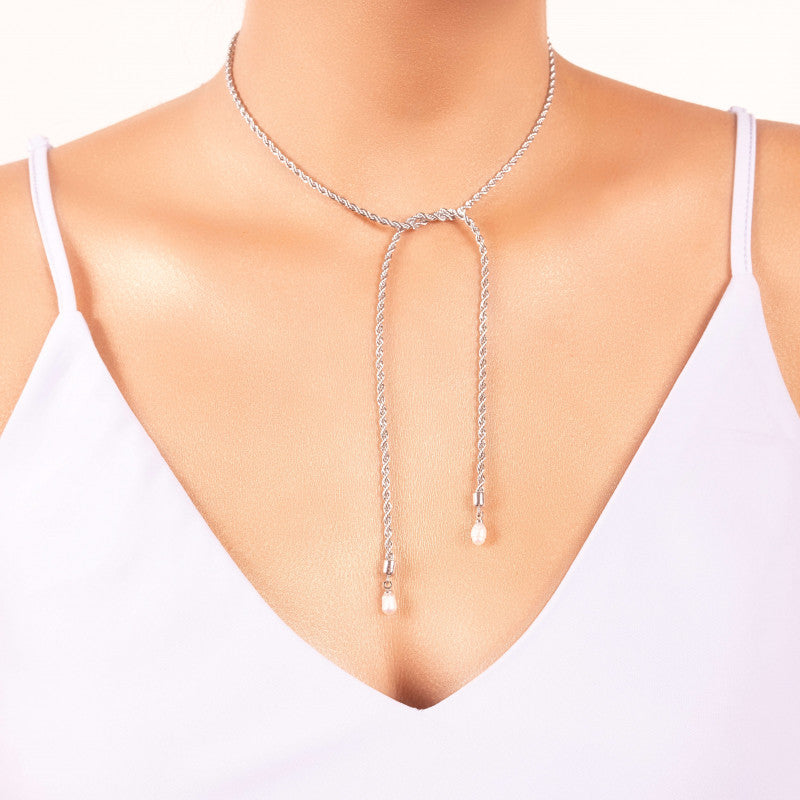 Cordao Baiano Perola Necklace Branco