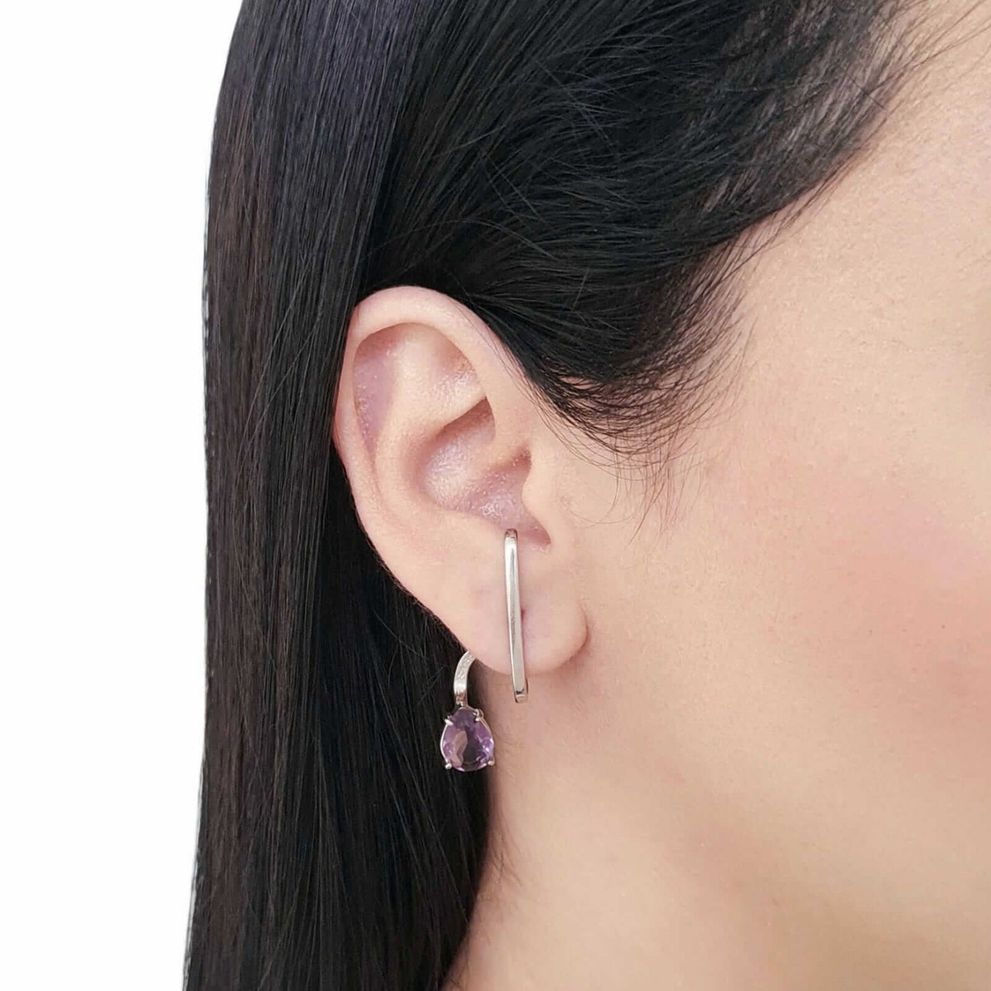 Sapphire Ear Hook Branco