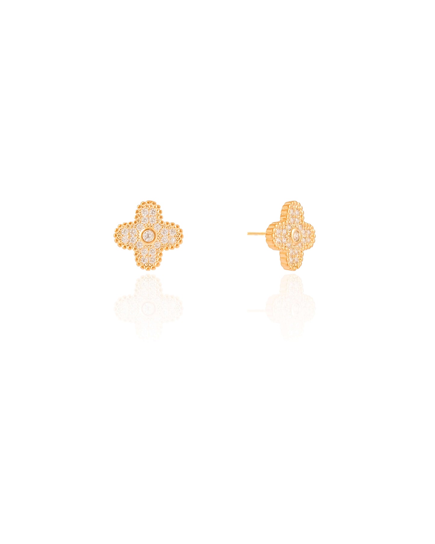 Brinco Flor Cravejada Cristal