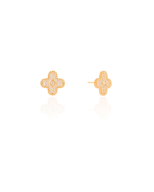 Brinco Flor Cravejada Cristal