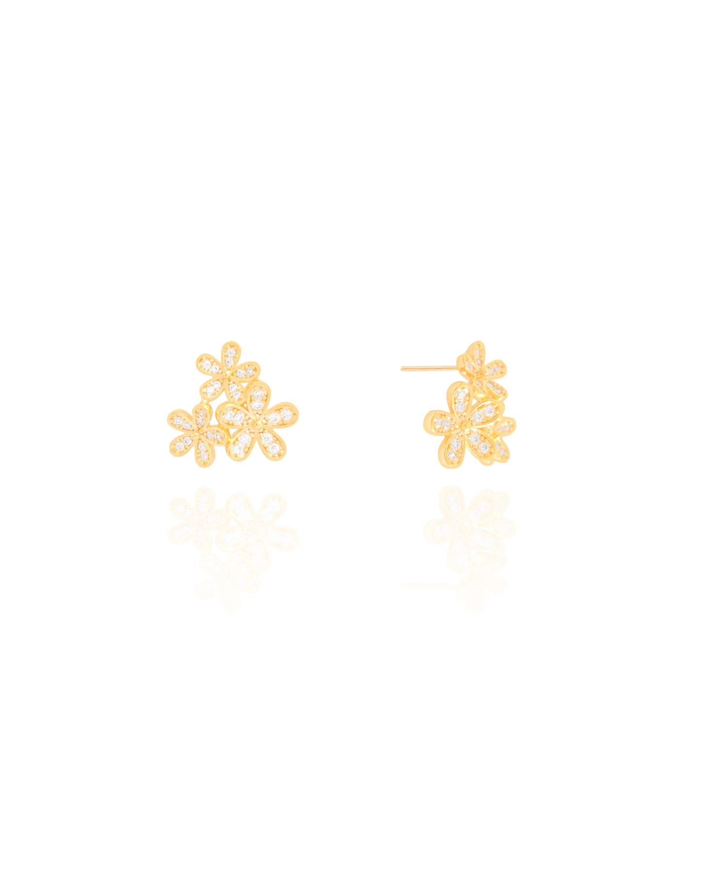 Brinco Flor Cravejado Cristal