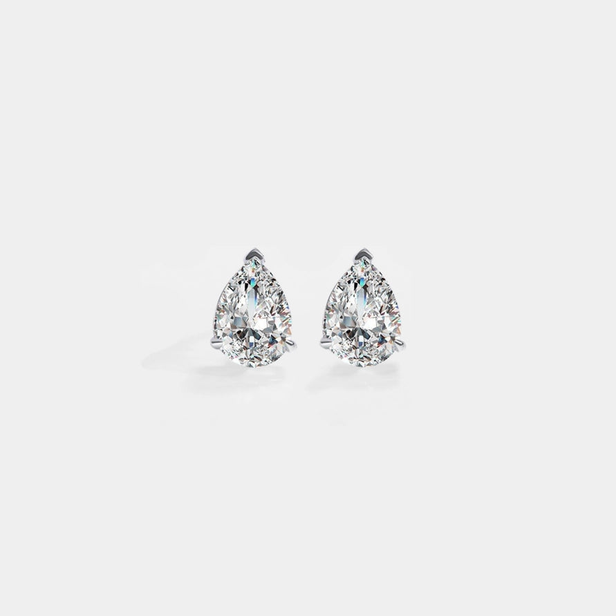 Pear Cut Moissanite Stud Earrings