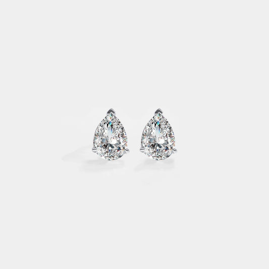 Pear Cut Moissanite Stud Earrings