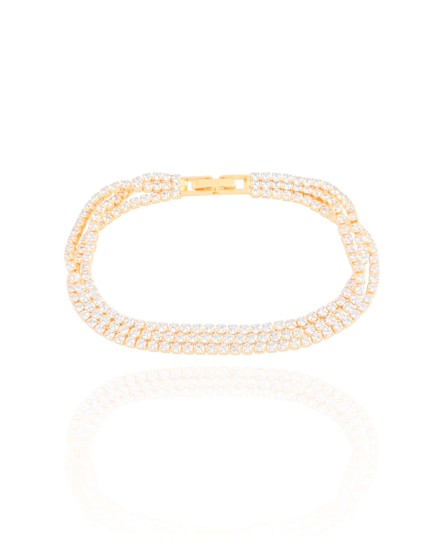 Pulseira Tripla Cravejada Cristal