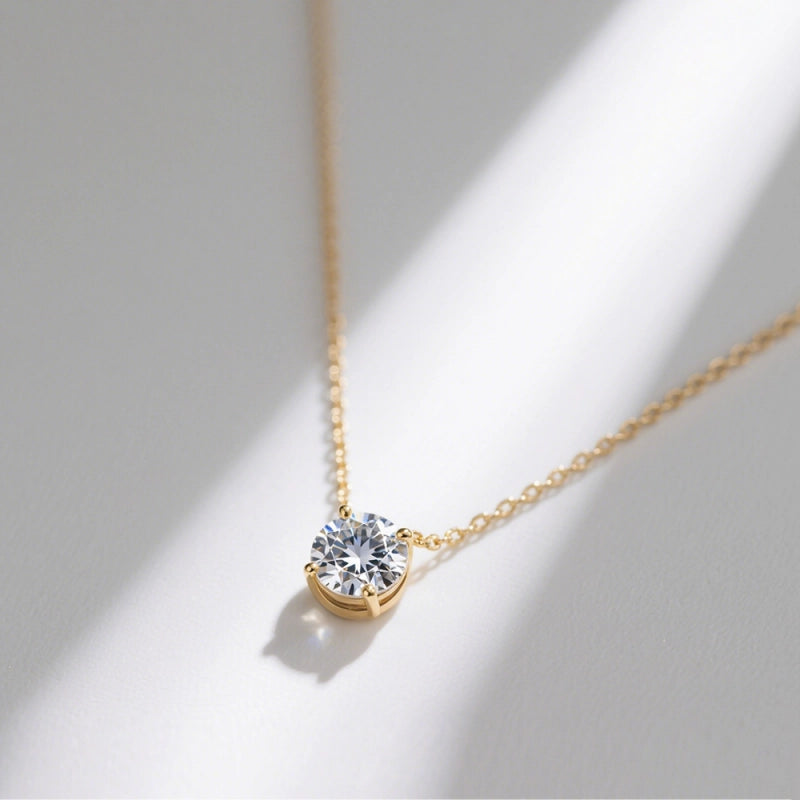 Round-Cut Moissanite Pendant Necklace