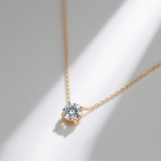 Round-Cut Moissanite Pendant Necklace