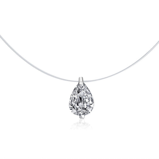 Pear Cut Moissanite Wedding Necklace