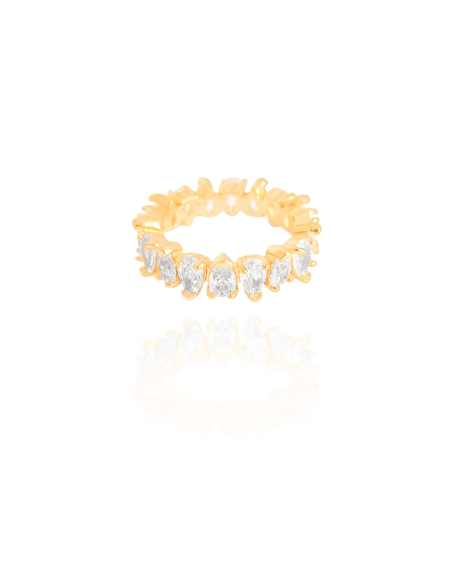 Anel Cravejado Gotas Cristal