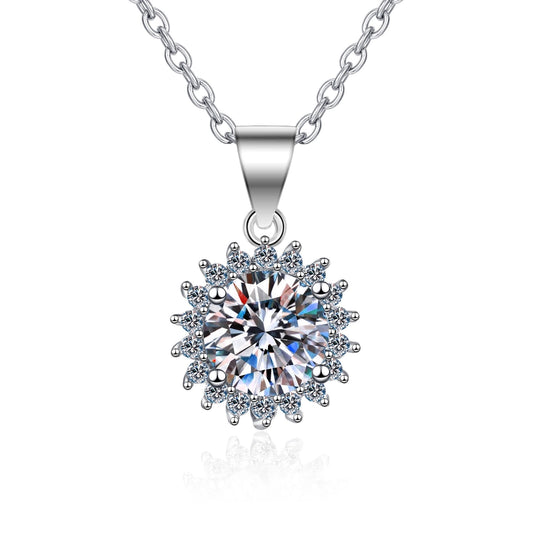 Moissanite Snowflake Pendant Necklace