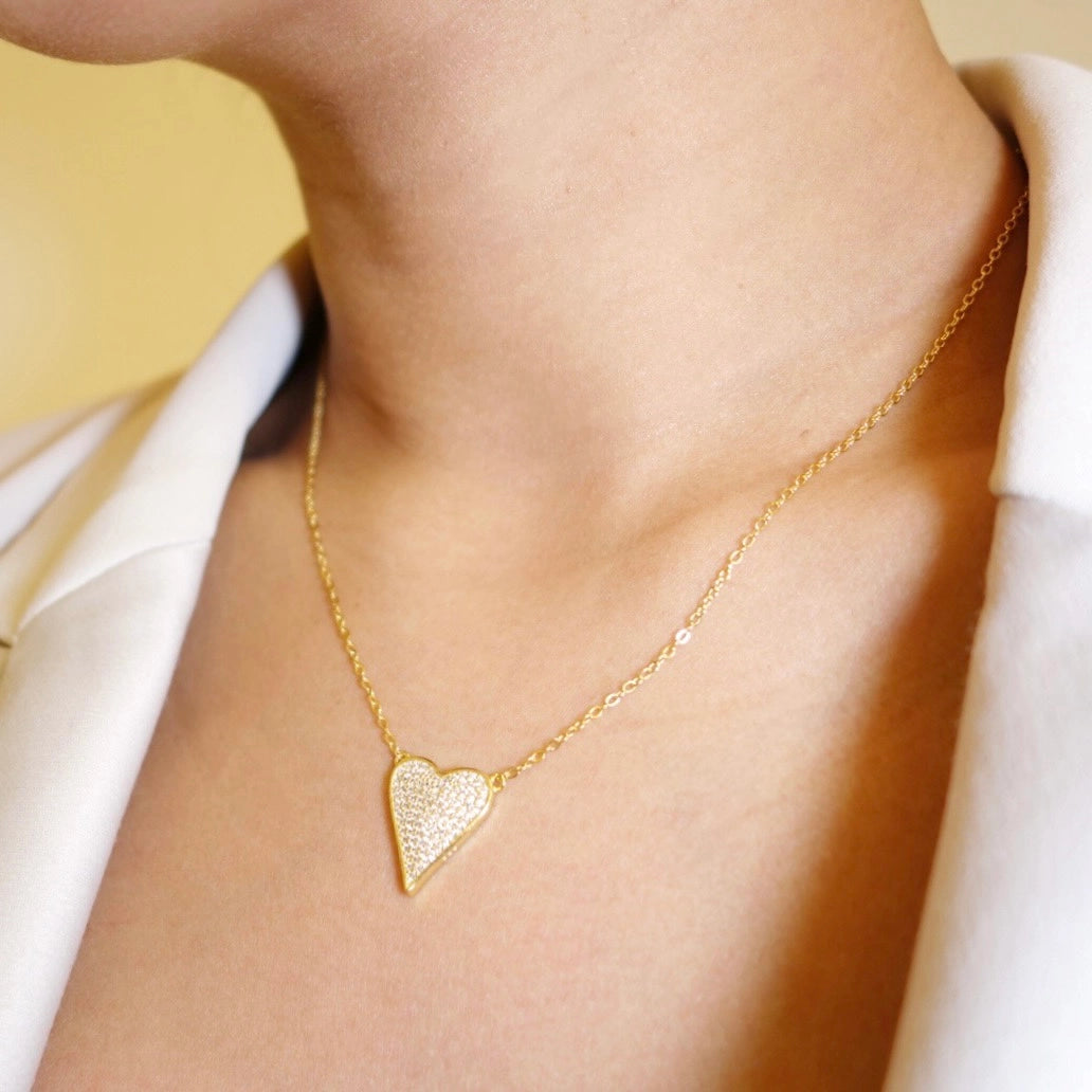 Pave Heart Necklace