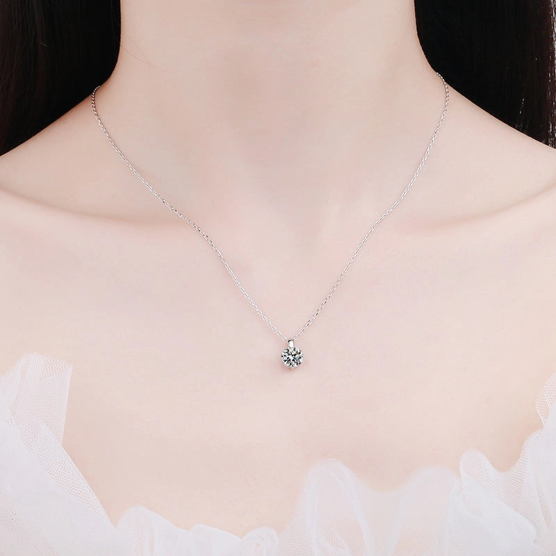 Solitaire Moissanite Pendant Necklace