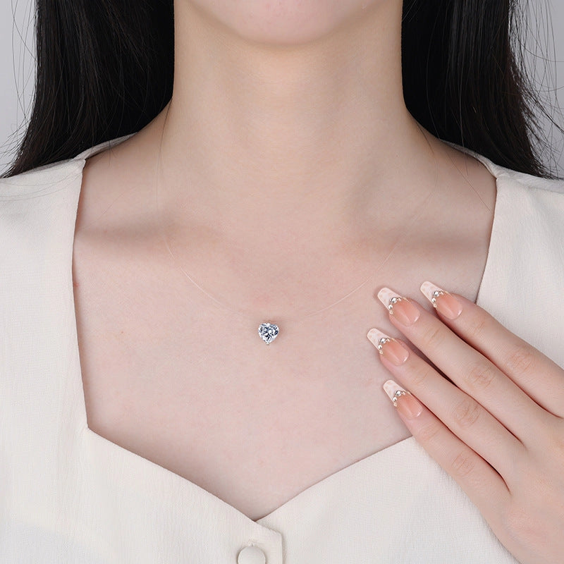 Moissanite Heart Necklace
