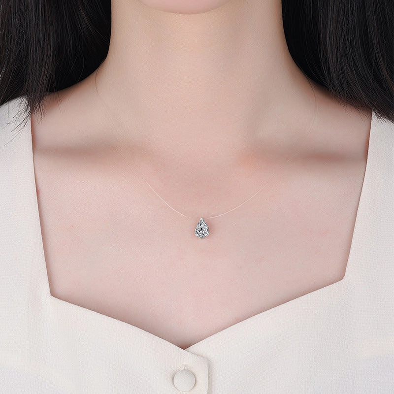Pear Cut Moissanite Wedding Necklace