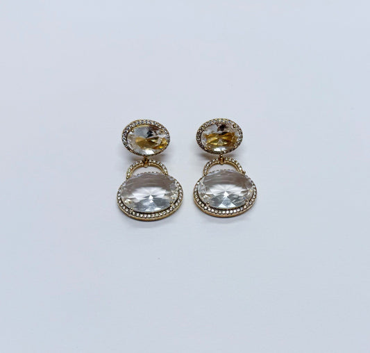 Oval Crystal Earrings