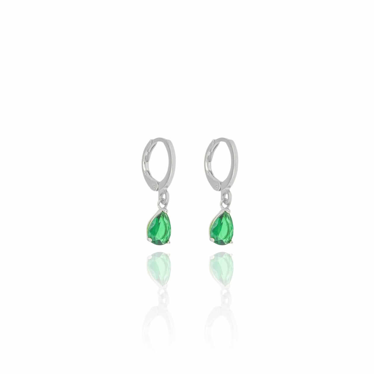 Emerald Drop Hoops