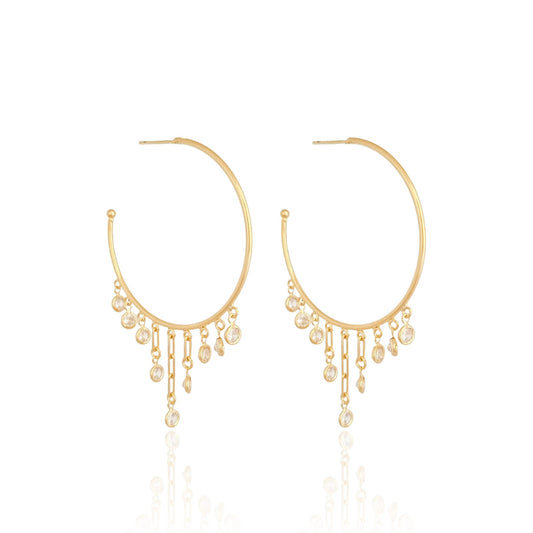 Crystal Gotas Hoops