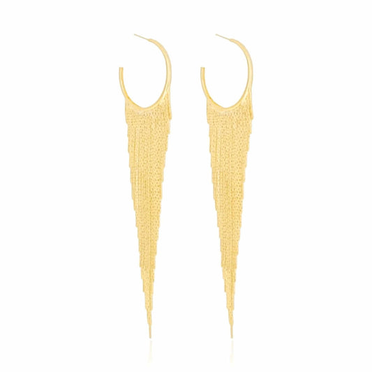 Meia Argola Fringe Earrings