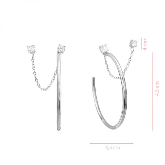 Argola Cristal Elos Branco