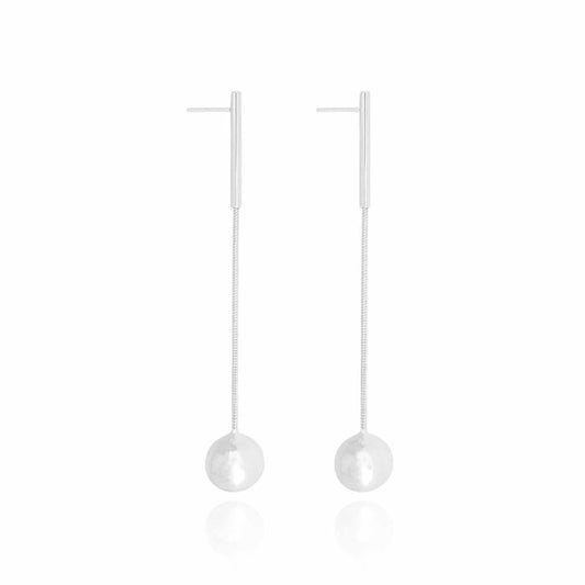 Bola Rabo de Rato Earrings Branco