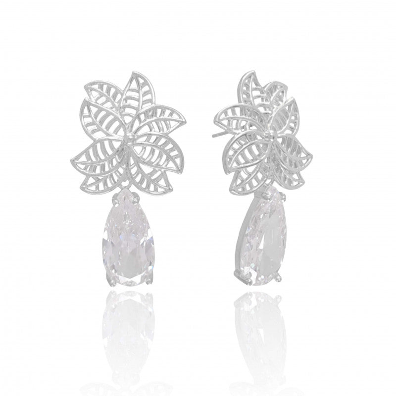 Brinco Folhas Cristal